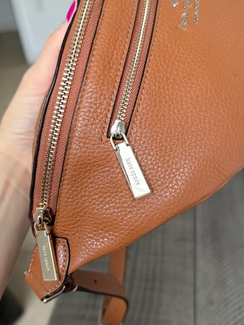 Kate spade Leila belt bag gingerbread waist Fanny leather new